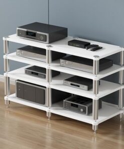 Générique Meuble multimédia, Meuble stéréo, Support multimédia, Support Audio, pour Lecteur DVD, décodeur câble, pour la Maison (Blanc)