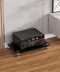 Support multimédia, étagère de Jeu, vitrine CD, Meuble AV Multifonctionnel et Moderne, étagère DVD, Meuble TV d'angle, étagère de projecteur, Facile à Assembler, pour Le Salon, Les Jeux, la