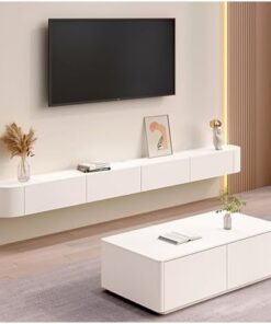 Générique Étagères TV flottantes, Meuble TV Mural, étagère de Divertissement pour Console, Rangement sous TV, pour Salon, Chambre (180 cm)