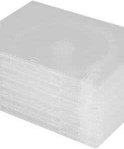 Ciieeo Boîtier CD 6 Pièces Pp Blanc, Capacité Simple Disque, Séparé | Film Extérieur Intégré, Format Portable, pour Usage Domestique, Rangement des Disques Vidéo et Audio