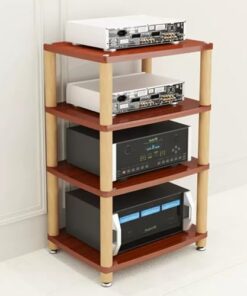 Support Audio vidéo, étagère de Rangement multimédia en Bois, Support d'angle pour Lecteur multimédia AV, étagères, Support multimédia Audio/vidéo, Meuble AV Moderne pour Composants stéréo d