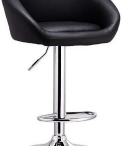 Bar Chair Tabouret de Bar réglable Moderne avec Dossier, Chaise ottomane, siège rembourré Doux, Repose-Pieds de Chaise de Bar pivotante en Cuir PU, Cadre en métal Robuste, tabourets de Bar pour