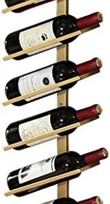 Casier à vin Mural Suspendu en métal, Organiseur de Rangement pour Bouteilles, étagère à vin pour Bar/Maison/Cuisine, Support doré pour 6 Bouteilles