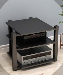 Étagère Audio HiFi, Support d'amplificateur en Bois, Support multimédia AV, étagères de Rangement multimédia à 2, 3 ou 4 Niveaux, Support pour Composants stéréo, étagère d'angle pour Lecteur