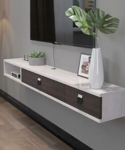 Générique Meuble TV Flottant Moderne de 70,9 Pouces, Meuble TV Mural Flottant avec Porte Rabattable, Support Mural, Console TV Flottante avec Espace de Rangement Ouvert, Meuble TV Mural Suspendu pour
