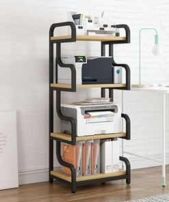 Support multimédia à 4 Niveaux pour la Maison, Support Audio/vidéo, Support de Lecteur, Armoire de Rangement pour Composants stéréo avec étagère en Bois pour la Maison/Le Bureau/Le cinéma,