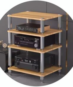 Étagère HiFi, Meuble Audio/vidéo, Meuble pour Tourne-Disque, Meuble Audio avec Pieds amortisseurs