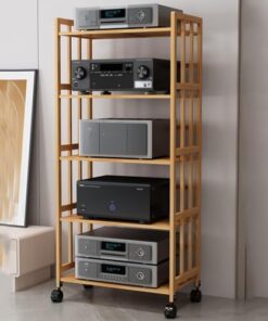 Console multimédia AV Media Stand Corner Entertainment Center Meuble TV d'angle Meuble de rangement multimédia Étagères de jeu Étagère audiovisuelle Étagère d'angle Meuble de console pour to