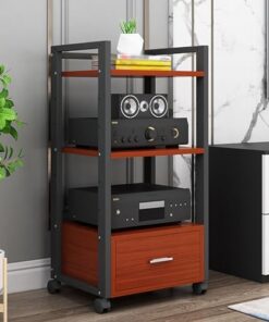 Générique Meuble pour équipement d'amplificateur de Puissance Audio - Meuble TV avec Rangement et étagères - Meuble multimédia Support pour Lecteur DVD CD - Grande étagère de Rangement multimédia sur