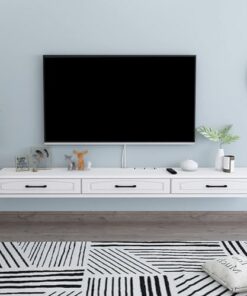 Générique Meuble TV Suspendu, Meuble TV Mural, Support de décodeur, Meuble TV de Type tiroir pour Chambre à Coucher avec Trou pour Fil (150 x 25 x 15 cm)
