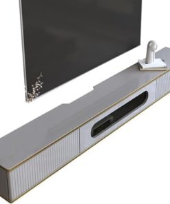 Générique Meuble TV Mural Console multimédia Flottante Étagère de Rangement pour Salon Chambre Bureau - Unité multimédia de Centre de Divertissement Blanc