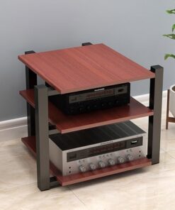 Support multimédia sur Pied, Support Audio Mobile, Support de Jeu, Support HiFi, Meuble pour Composants Audio, Facile à Assembler, pour Salon, Salle de Jeux, Salle d'enregistrement, réunion