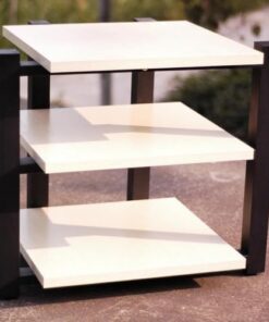 Meuble AV Ouvert, Meuble multimédia, Meuble pour Composants Audio et vidéo, Meuble stéréo en Bois, Meuble d'angle pour Tour Audio, Meuble de Divertissement Moderne (érable Blanc)