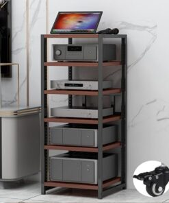 Support multimédia multicouche, support HiFi, étagère audio-vidéo, support multimédia AV avec roulettes, support HiFi, armoire stéréo, étagère pour console de jeu, support DVD à 3/4/5/6 nive