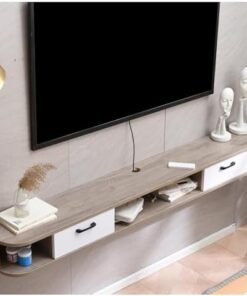 Générique Meuble TV Flottant avec 2 Portes, Console TV Murale, étagère multimédia de Divertissement TV avec Rangement pour Chambre à Coucher, Salon (120 cm)