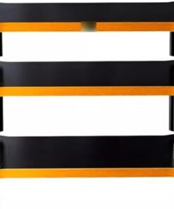 Étagère AV en bois massif à 3 niveaux avec étagères de rangement pour composants audio et vidéo Noir 60 x 60 x 48 cm