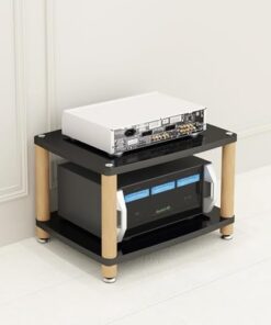 Meuble de Rangement HiFi 3/4 Niveaux, Meuble de Rangement AV, Support d'amplificateur, étagère Audio-vidéo pour Lecteur de disques, récepteur stéréo (Noir, 2 Niveaux)