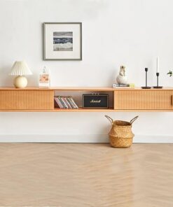 Générique Étagère Flottante, Grand Meuble de Rangement pour TV, Support TV Flottant Mural, étagère Murale en Bois avec tiroir, Centre de Divertissement à Usage Domestique pour Salon, hôtel