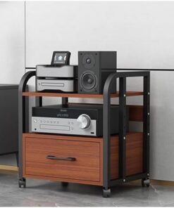 Armoire à composants audio et vidéo, étagère de rangement multifonction avec tiroir, support stéréo pour lecteur DVD et CD, étagères murales, étagère pour routeur, étagères flottantes pour l