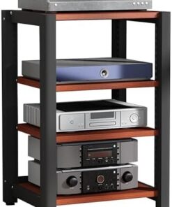 Support multimédia AV 2/3/4/5 Niveaux, Meuble stéréo, étagère pour Console de Jeux vidéo, étagère Audio/vidéo, Support Tour pour DVD HiFi, étagère de Rangement en Bois, Supports pour Tourne-