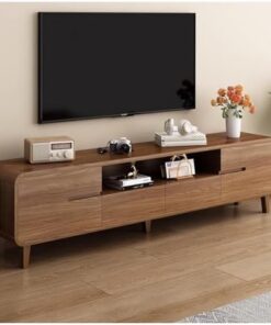Générique Meuble TV Moderne avec Rangement cloisonné, Pieds en Bois Massif, idéal pour Le Salon