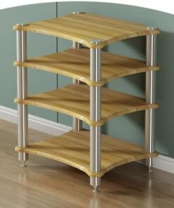 Support HiFi pour imprimante, Support multimédia à 2, 3 ou 4 Niveaux, Meuble TV d'angle, étagères d'angle en Bois, Meuble stéréo Moderne, Armoire de Rangement multimédia Robuste (3 Niveaux)