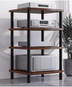 Étagères HiFi, étagères Audio HiFi en métal et Bois, Support multimédia pour amplificateur, Platine Vinyle, récepteur stéréo et équipement Audio/vidéo.