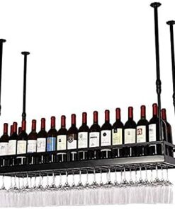 NMDCDH Casier à Vin Plafond Casiers à Vin, Bar, Restaurant, Suspendu, Casier à Verre à Vin, Fer Rétro Européen Suspendu À l'envers Bière Bouteille Inversée Étagère Porte Gobelet pour Cuis