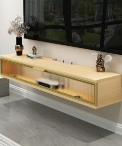 Meuble TV suspendu, meuble TV flottant avec tiroirs, couvercles rabattables, console multimédia murale, console TV flottante murale, meuble TV mural moderne pour salon, chambre à coucher (no
