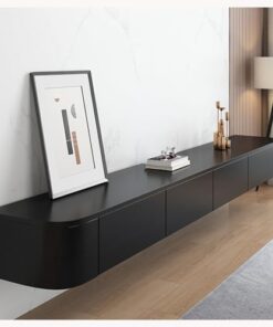 Meuble TV Suspendu, Support TV Flottant fixé au Mur, étagère de Console multimédia en Bois Moderne, Centre de Divertissement Flottant pour Le Rangement sous la télévision pour Le Salon et la