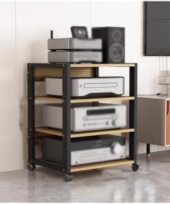 Générique Support de Composants Audio vidéo à 3/4 Niveaux, étagère d'angle, Support multimédia, Armoire pour récepteur stéréo, unité de Rangement pour Lecteur CD pour la Maison, Le Bureau, Le cinéma,