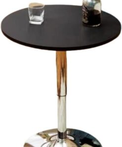 Table De Bar Ronde, Table À Manger, 50/60/70/80 Cm De Large, Plateau en MDF Et Cadre en Métal for Bar À Cocktails, Pub, Café, Thé, Salle À Manger, Bistrot, Table D'extérieur(C,50CM)