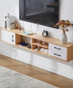Console TV Murale Nordique, Meuble TV Flottant Moderne pour la Maison, Centre de Divertissement pour Console multimédia de Salon, Console multimédia Flottante, Centre de Console multimédia d