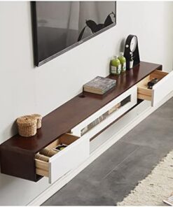 Générique Console TV Flottante fixée au Mur sous Le Meuble TV Console TV Flottante Étagère de Divertissement Armoire avec tiroirs et Rangement pour Salon Chambre Salle multimédia (Couleur : C, Taille