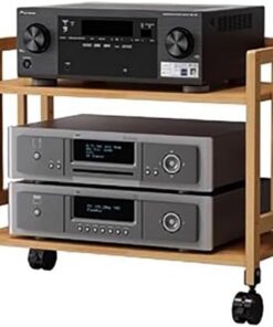 Support HiFi réglable en Hauteur, étagère multimédia, Support de Composants Audio pour téléviseurs, lecteurs DVD et décodeurs, Meuble stéréo, Support de Rangement pour disques