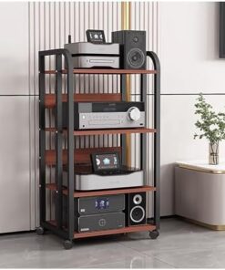 Support multimédia AV à 3/4/5 niveaux, support de composant vidéo, armoire stéréo, étagère multifonctionnelle moderne pour équipement électronique, tour pour lecteur DVD/amplificateur (coule