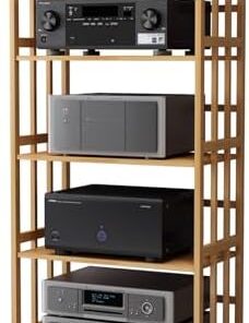 Support multimédia AV à 5 Niveaux, Support Audio stéréo, Armoire multimédia, Support CD, Organisateur de Composants stéréo de Divertissement pour la Maison, Le Bureau et Le cinéma, étagère e