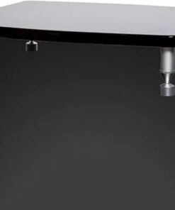 Meuble Hi FI, Rack Audio Ouvert, Meuble Rack Audio Moderne, Rangement for Composant Stéréo De Divertissement, Étagères Noires Et Colonnes Argentées(1-Tier)