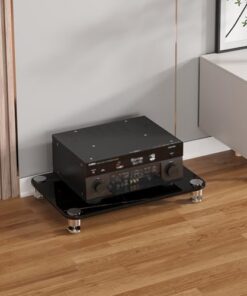 Support pour Tourne-Disque, Meuble multimédia, étagère pour téléviseur, Petit Meuble stéréo d'angle pour Centre de Divertissement, Support multimédia AV, étagères pour Console de Jeu, étagèr