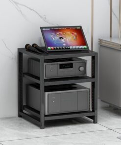 Support multimédia AV, étagère d'angle pour Tourne-Disque, Meuble stéréo, Rack Audio, Tour de Composants, étagères en Bois réglables en Hauteur pour la Maison, Le Bureau ou Le cinéma