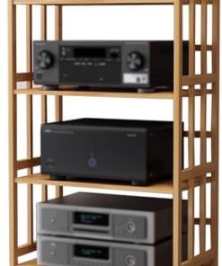 Étagère d'angle pour support multimédia AV à 4 niveaux, unité de rangement pour composants stéréo de salon, étagère pour lecteur de CD, support audio et vidéo, centre de divertissement, supp