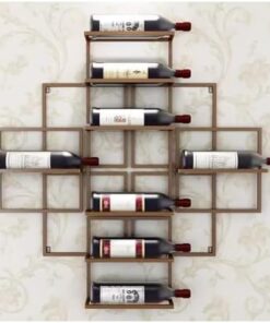 Casier à vin Mural pour 8 Bouteilles de vin, présentoir à vin Moderne, Organisateur de Bouteilles de vin Flottant pour Bar, Cave, Cuisine, Salle à Manger (Couleur : Marron, Taille : 84 x 10
