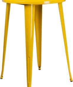 Flash Furniture Table de Bar Ronde intérieur-extérieur en métal, Multicolore