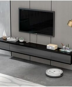 Générique Meuble TV Flottant Moderne avec 2 tiroirs et étagères, Centre de Divertissement avec Rangement, Console multimédia, Meuble TV pour Salon (200 cm)
