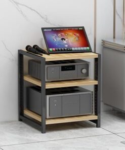 Support Hi-FI en Bois à 3 Niveaux réglable AVRack pour Lecteur CD et Meuble sur Pied - Design Moderne