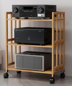 Meuble TV stéréo Audio en Bois avec Support de Platine Amovible, Support de Lecteur DVD, étagère pour téléviseurs de 20 à 31 Pouces, Tour de Support Audio pour Salon ou Bureau (3 Niveaux 88