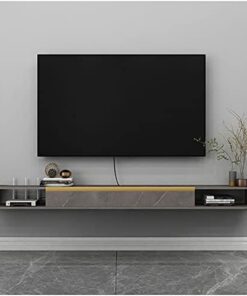 Meuble TV flottant, étagère TV murale, composant d'armoire de centre de divertissement en bois massif, pour unité de rangement, console audio/vidéo, économiseur d'espace (couleur : B, taille
