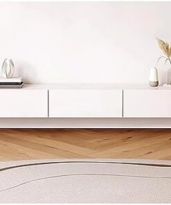 Générique Meuble TV Blanc avec tiroirs de Rangement, Console TV en Bois, étagère TV Flottante pour Salon, Table TV Centrale de Divertissement, Meuble TV Mural Long, Couleur : Blanc, Taille : 140 cm