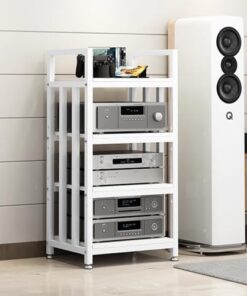 Meuble Audio HiFi à 4 Niveaux, Tour de Support vidéo pour Studio, étagère de Rangement pour équipements électroniques, Meuble de Divertissement d'angle pour Salon