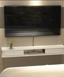Meuble TV flottant en bois, étagère de divertissement murale, étagère audio/vidéo murale à usage domestique, centre de divertissement flottant pour salon, centre de divertissement moderne (f